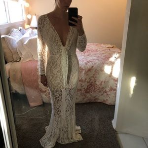 Toby Heart Ginger White Lace Maxi Dress